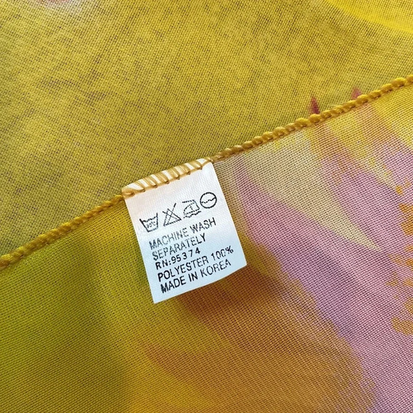 Floral printed sheer scarf/handkerchief - Picture 5 of 5